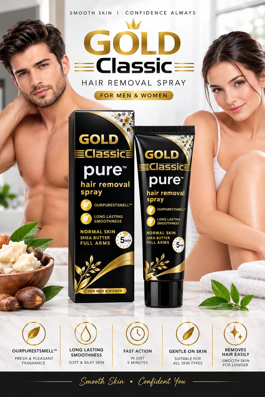 Hair Removal Spray For Men & Women